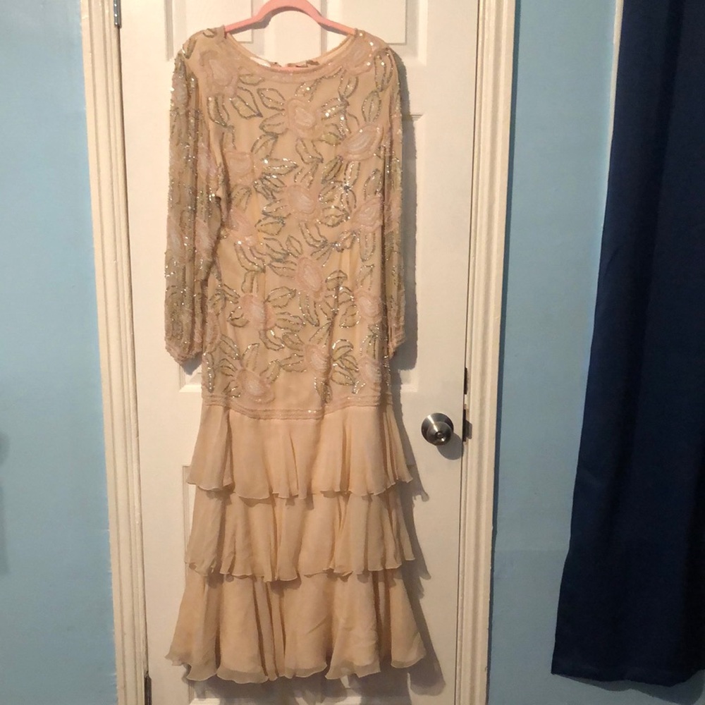 Elegant Cream Embellished Gown